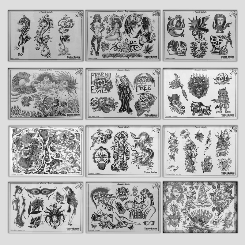 Pack of 12 Black & White Prints – Tattoo Rosies