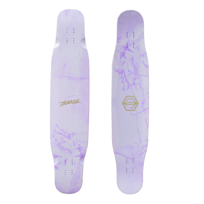 TRAVELOL MARBLE 46″ LONGBOARD DECK – PURPLE PINK