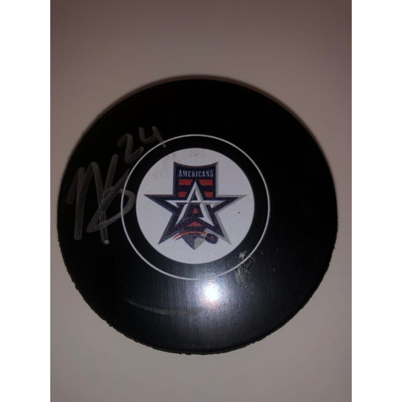 ALLEN AMERICANS AUTOGRAPHED PUCK BY #24