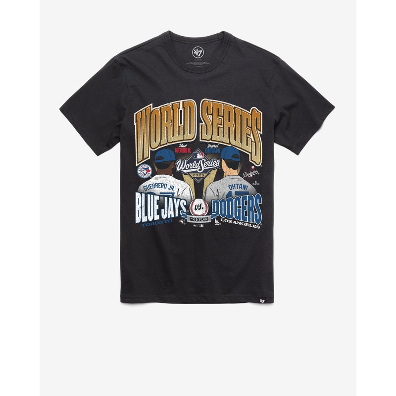 TORONTO BLUE JAYS / LOS ANGELES DODGERS DUELING WORLD SERIES ID ’47 FRANKLIN TEE
