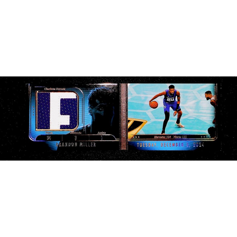 2024-25 Silhouette Basketball Brandon Miller Gold Stat Line Patch /10 Booklet