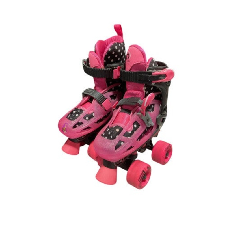Used RollerDerby PNK/BLK SKATES Junior Roller Quad Skates Pink Adjustable 11834-S000035350