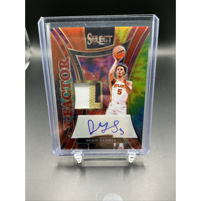 2024-25 Panini Select Dyson Daniels X-Factor 3 Color Patch Auto Tie Dye /25 Rare
