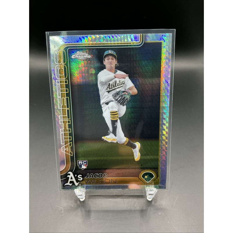 2025 Topps Chrome – Jacob Wilson Rookie Prism Refractor ROY FAVORITE Athletics