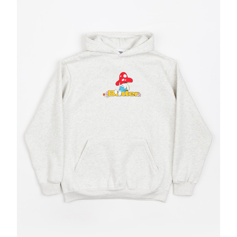 Butter Goods x The Smurfs Lazy Logo Hoodie – Ash Grey
