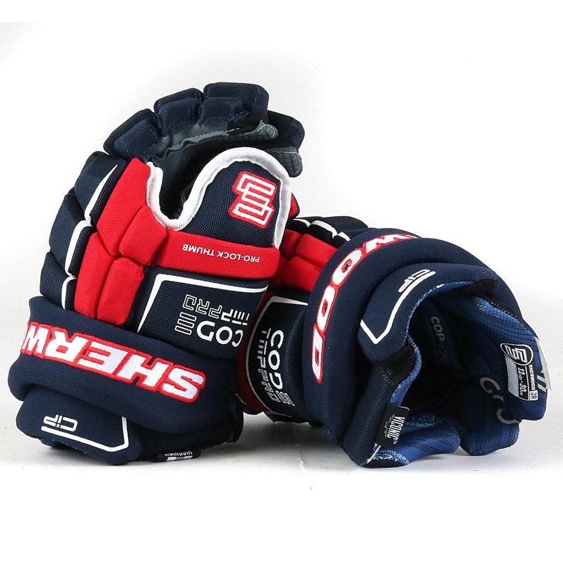 10″ Sherwood Code TMP Pro Navy/Red/White Gloves
